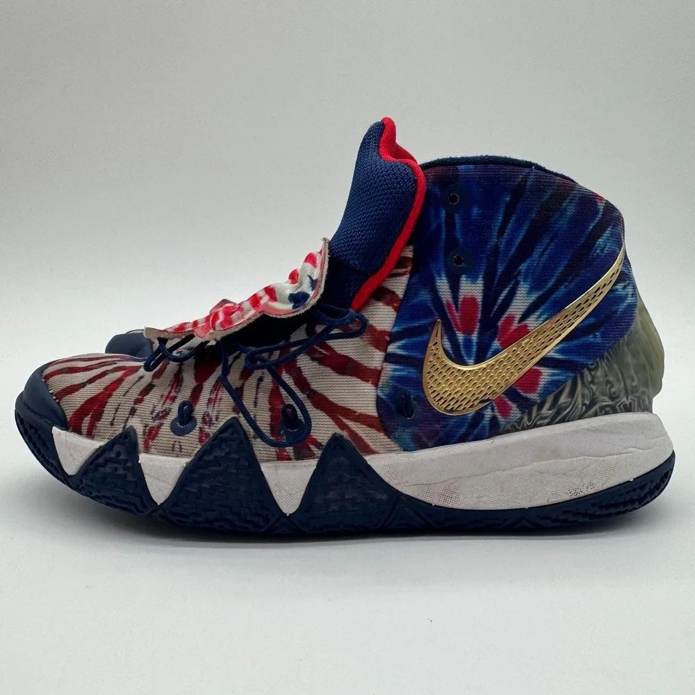 Nike Kyrie 4 USA Tie Dye Patriotic Basketball Shoes CV0097-400 Youth Size 6.5Y